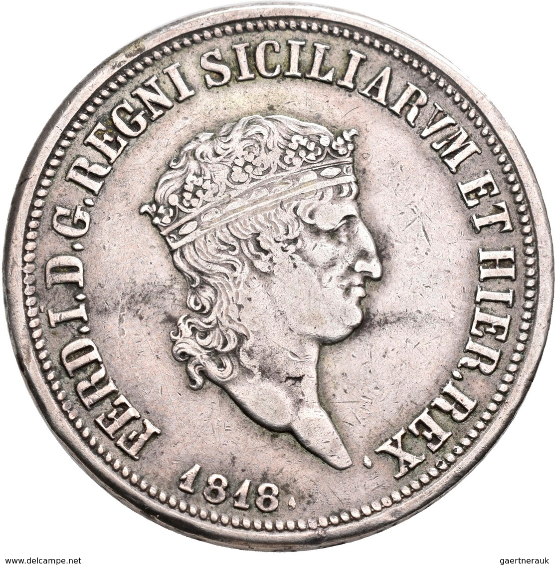 Italien: Königreich Beider Sizilien, Ferdinando I. Di Borbone 1816-1825: Piastra Da 120 Grana 1818, - 1861-1878 : Victor Emmanuel II.