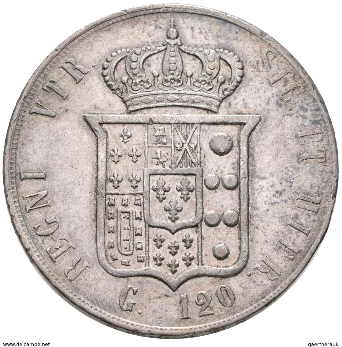 Italien: Königreich Beider Sizilien, Francesco II. Di Borbone 1859-1860: Piastra Ad 120 Grana 1859, - 1861-1878 : Vittoro Emanuele II