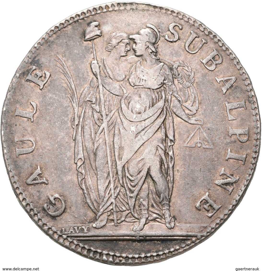 Italien: Repubblica Subalpina 1800-1802: 5 Franchi L'AN 10 (1802), Gigante 4, Pagani 6, 24,75 G, Seh - 1861-1878 : Victor Emmanuel II.