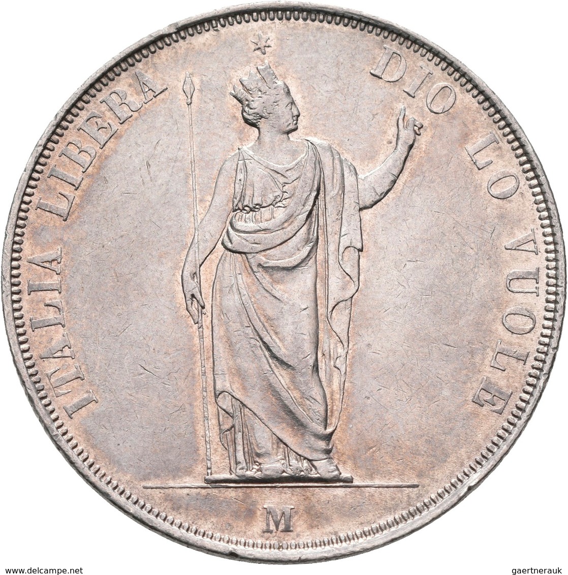 Italien: Governo Provvisorio Di Lombardia 1848: 5 Lire 1848, Gigante 3, Pagani 213, Kl. Kratzer, Win - 1861-1878 : Vittoro Emanuele II