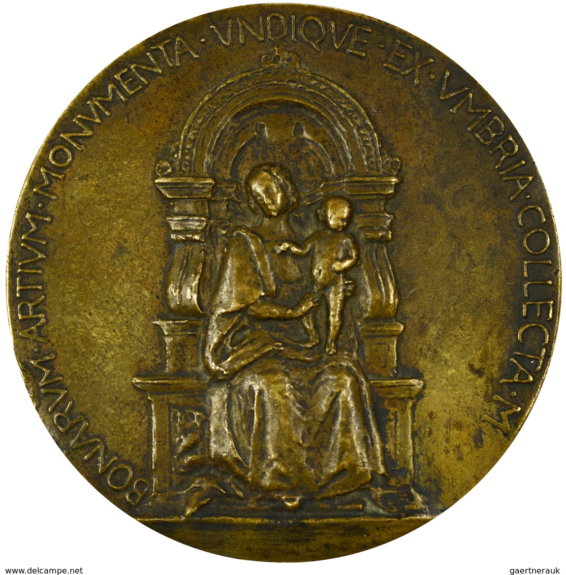 Italien: Umbrien, Perugia (Perusia): Bronzegussmedaille O.J., Graveur Unleserlich. AVGVSTA PERVSIA, - 1861-1878 : Víctor Emmanuel II