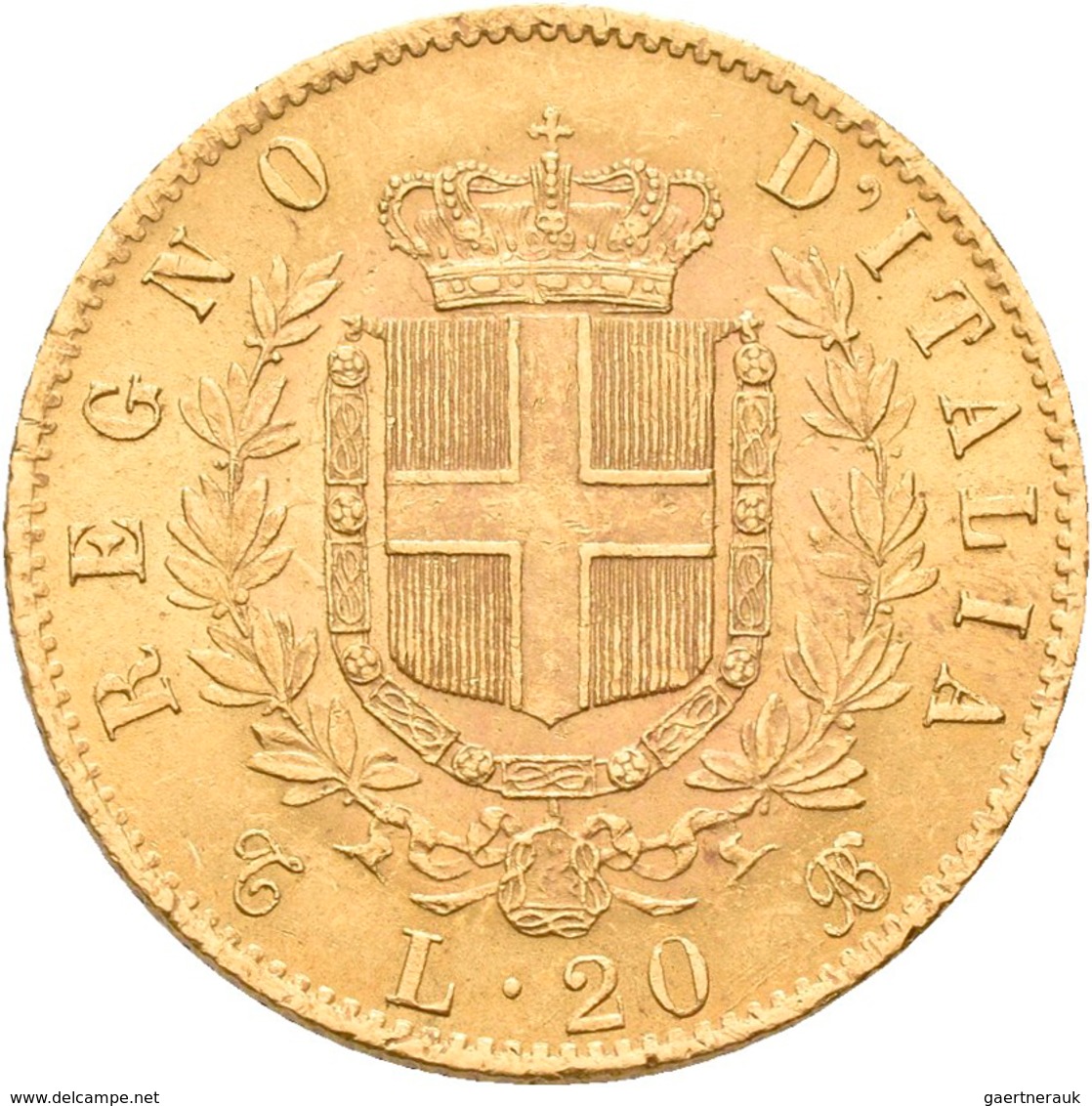 Italien - Anlagegold: Vittorio Emanuele II. 1861-1878: 20 Lire 1865 T BN, KM# 10.1, Friedberg 11. 6, - Andere & Zonder Classificatie