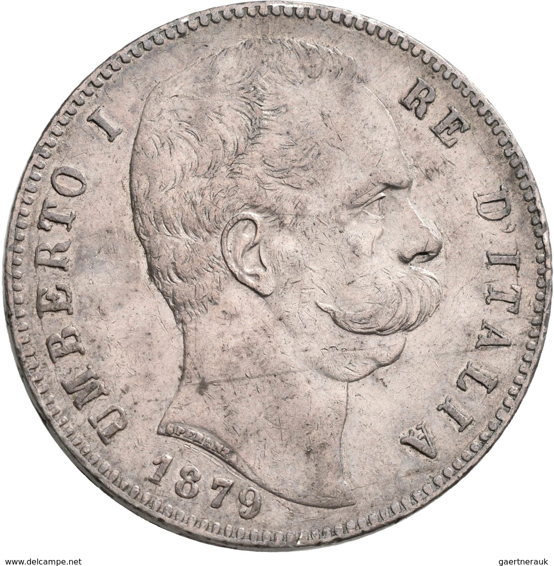 Italien: Königreich 1861-1943: Lot 2 Stück; 5 Lire 1873 M Milano + 5 Lire 1879 R Roma, Sehr Schön. - 1861-1878 : Victor Emmanuel II.