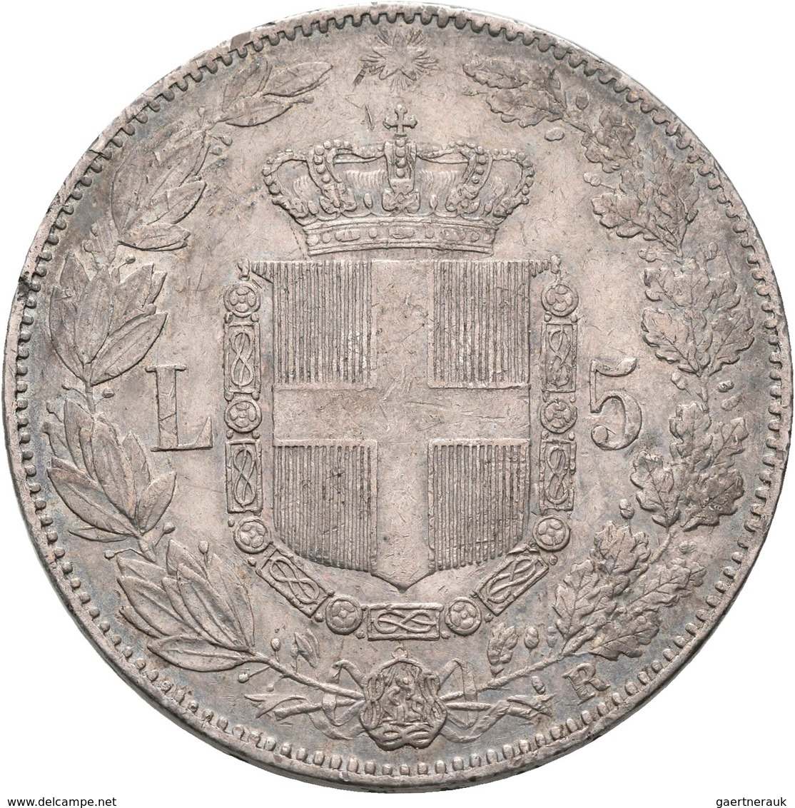 Italien: Königreich 1861-1943: Lot 2 Stück; 5 Lire 1873 M Milano + 5 Lire 1879 R Roma, Sehr Schön. - 1861-1878 : Vittoro Emanuele II