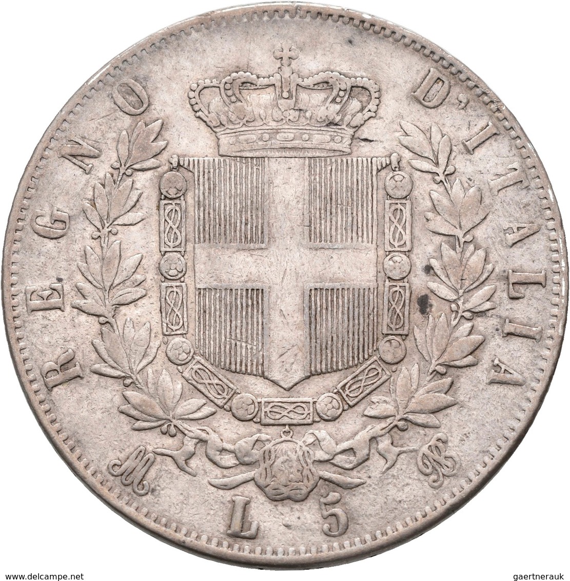Italien: Königreich 1861-1943: Lot 2 Stück; 5 Lire 1873 M Milano + 5 Lire 1879 R Roma, Sehr Schön. - 1861-1878 : Victor Emmanuel II.
