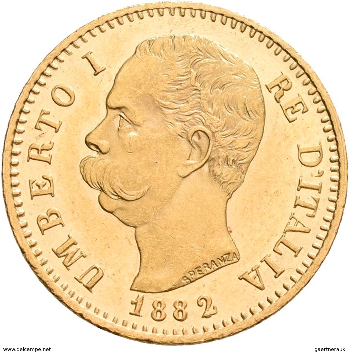 Italien - Anlagegold: Umberto I. 1878-1900: 20 Lire 1882 R - Rom, KM# 21, Friedberg 21. 6,44 G, 900/ - Sonstige & Ohne Zuordnung