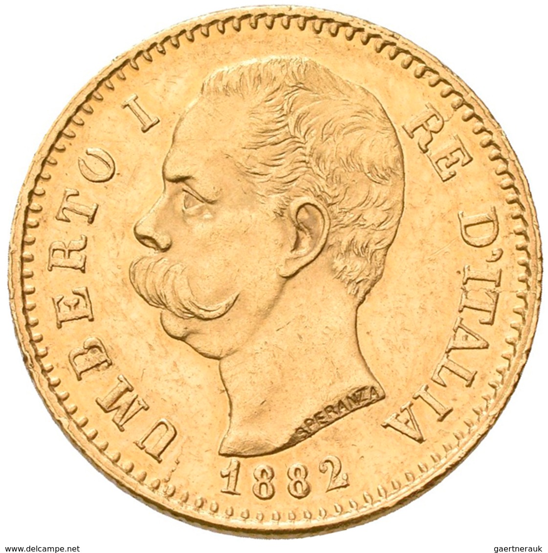 Italien - Anlagegold: Umberto I. 1878-1900: 20 Lire 1882 R - Rom, KM# 21, Friedberg 21. 6,44 G, 900/ - Altri & Non Classificati