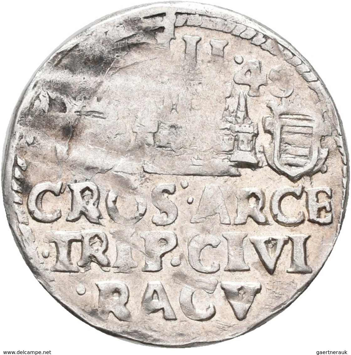 Kroatien: Republik Ragusa: 3 Gröscher (Artiluk) 1645. Brustbild Des Hl. Blasius. RACVSII ** LASIUS / - Croazia