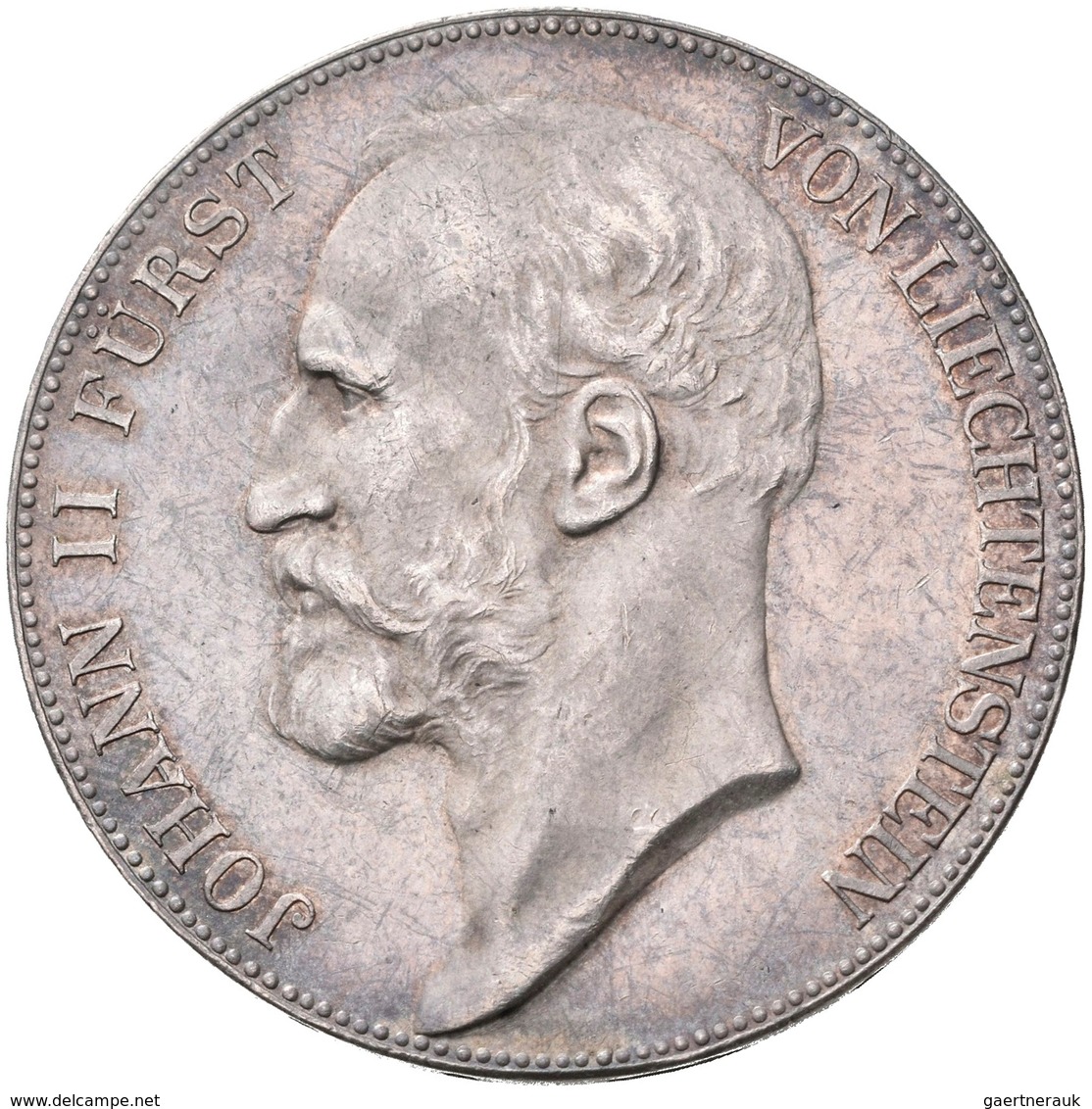 Liechtenstein: Johann II. 1858-1929: 5 Kronen 1915, Dav. 216, HMZ 2-1376e, Auflage 10.000 Exemplare, - Liechtenstein