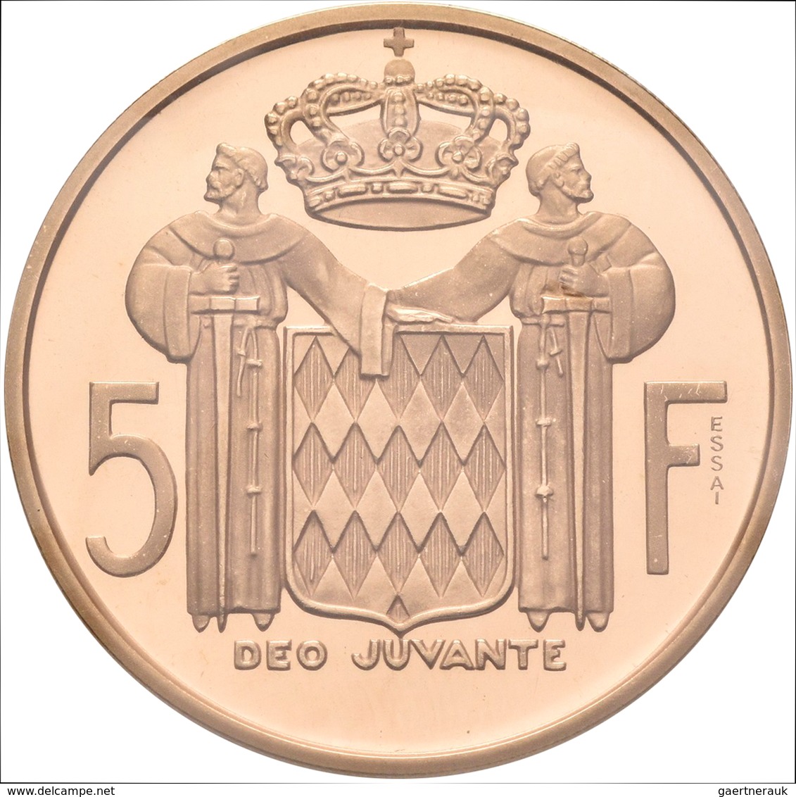 Monaco - Anlagegold: Rainier III. 1949-2005: 5 Francs 1966, 100 Jahre Monte Carlo. Probe (Essai) Von - Other & Unclassified