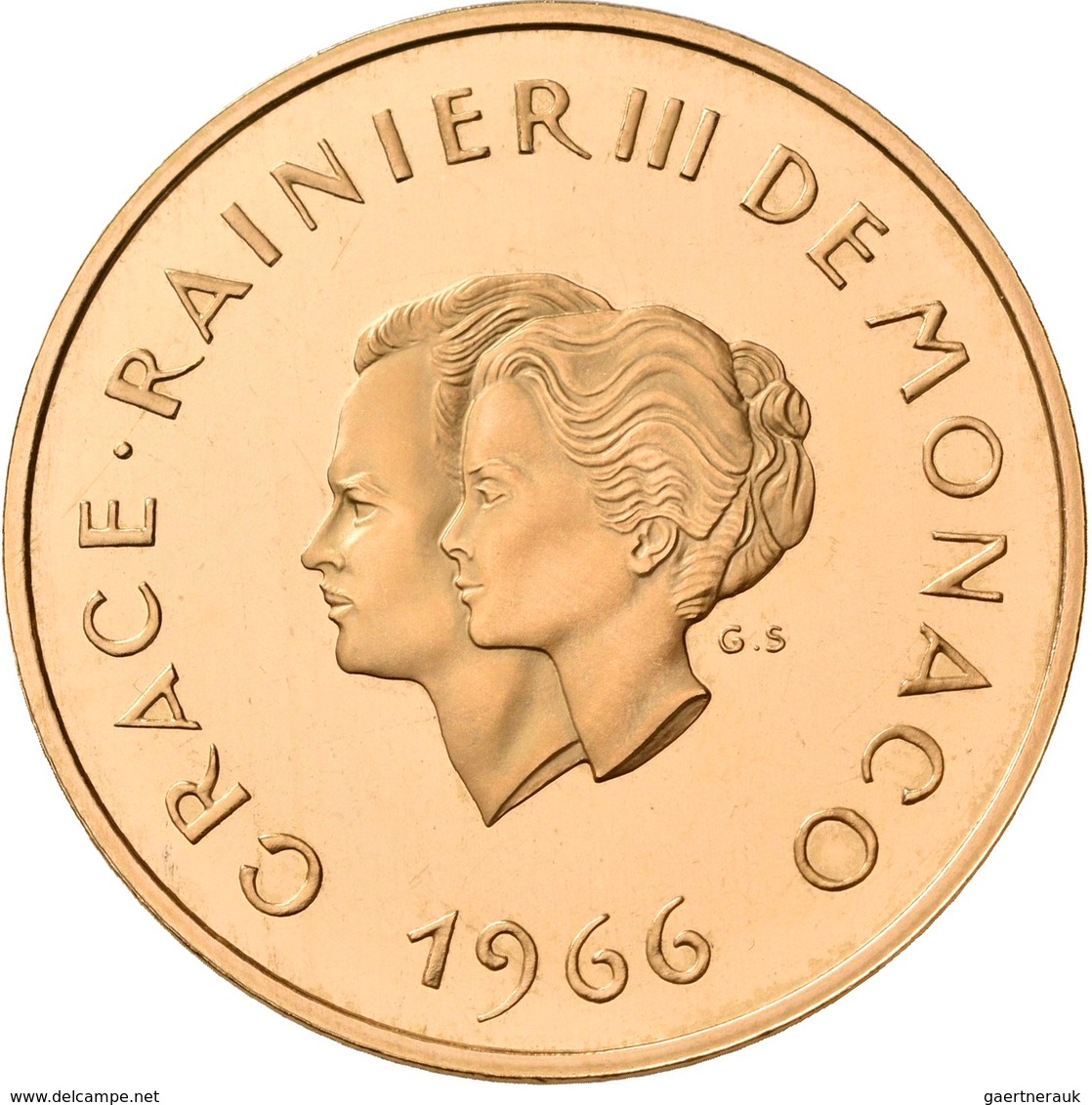 Monaco - Anlagegold: Rainier III. 1949-2005: 200 Francs 1966, 10 Hochzeitstag Mit Grace Kelly. Gad. - Otros & Sin Clasificación