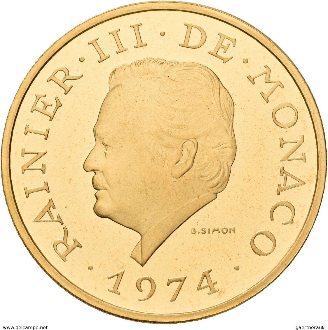 Monaco - Anlagegold: Rainier III. 1949-2005: 3000 Francs 1974, 25. Jähriges Regierungsjubiläum. Gad. - Otros & Sin Clasificación