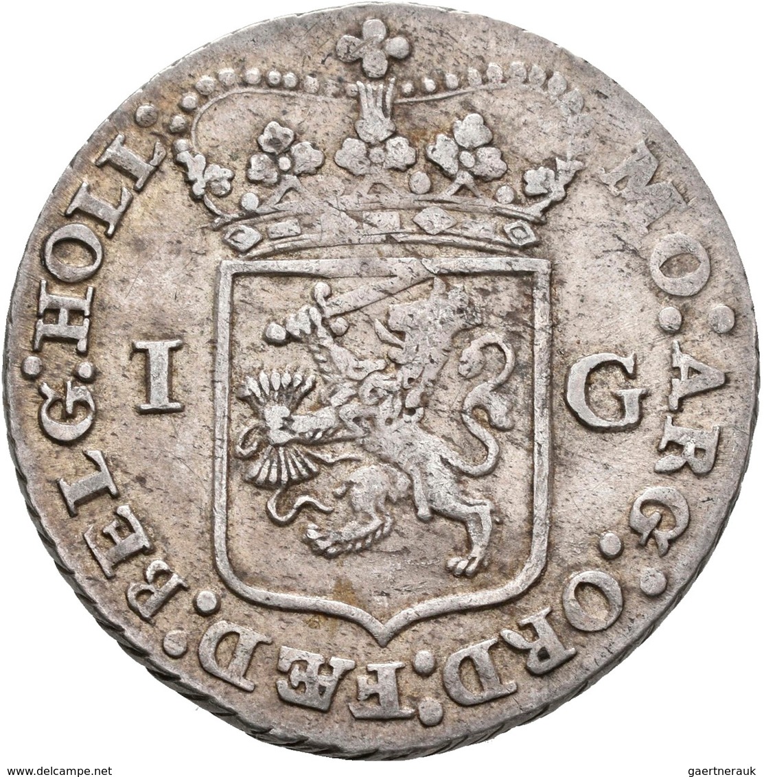 Niederlande: Provinz Holland: Gulden 1793, KM 73, 10,49 G, Sehr Schön. - 1795-1814: Franz. Herrschaft