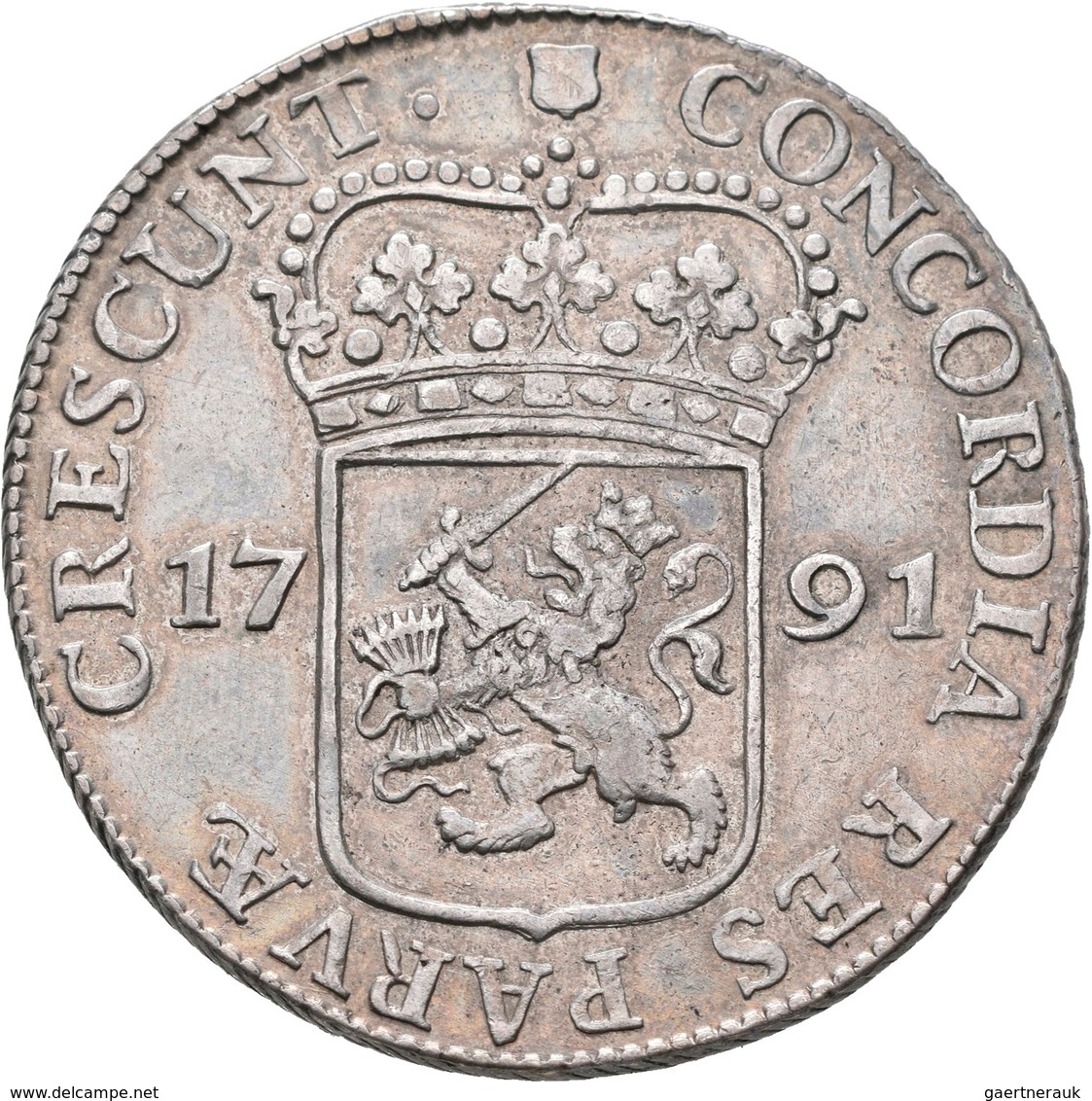 Niederlande: Utrecht: Silber Dukat 1791, Davenport 1845, 25,6 G, Sehr Schön+. - 1795-1814 : Protectorado Francés & Napoleónico