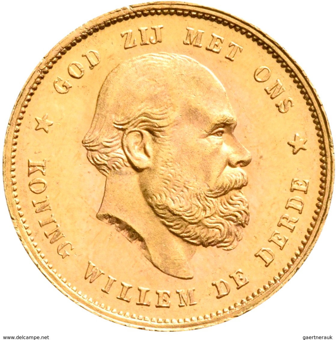 Niederlande - Anlagegold: Wilhelm III. 1849-1890: 10 Gulden 1877, KM# 106, Friedberg 342. 6,70 G, 90 - Gold- & Silbermünzen