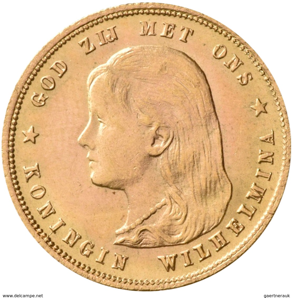 Niederlande - Anlagegold: Wilhelmina 1890-1948: 10 Gulden 1897, KM# 118, Friedberg 347. 6,70 G, 900/ - Gold- & Silbermünzen