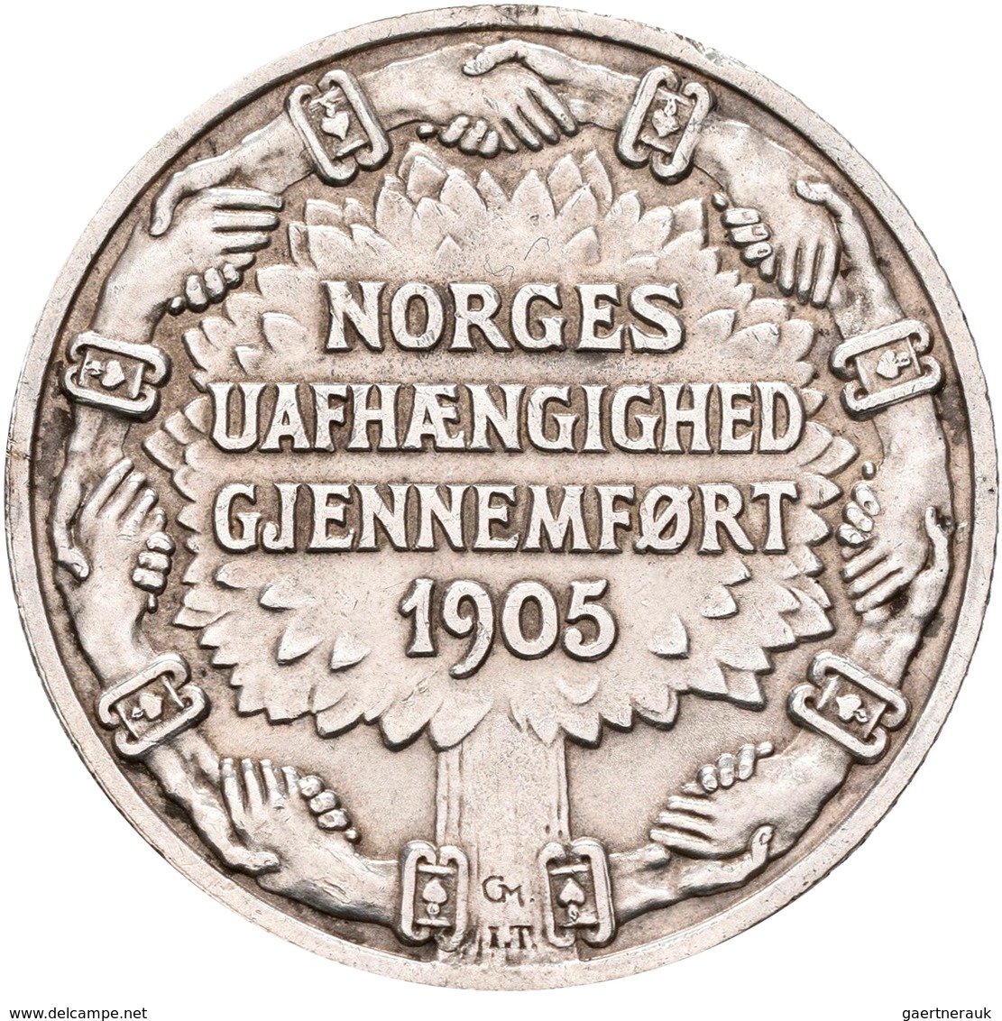Norwegen: Haakon VII. 1905-1957: 2 Kronen 1906 Auf Die Unabhängigkeit 1905. KM# 363, Ahlström 3. Seh - Noruega