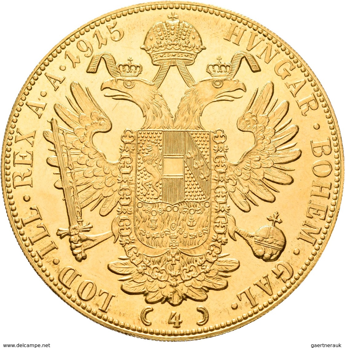 Österreich - Anlagegold: Franz Joseph I. 1848-1916: 4 Dukaten 1915 (NP), Friedberg 488. 13,96 G, 986 - Oesterreich