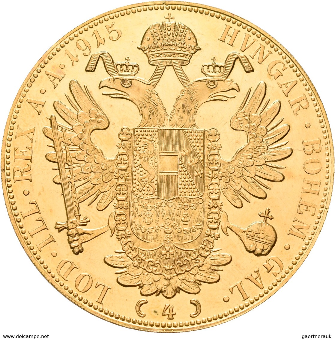 Österreich - Anlagegold: Franz Joseph I. 1848-1916: 4 Dukaten 1915 (NP), Friedberg 488. 13,96 G, 986 - Oesterreich