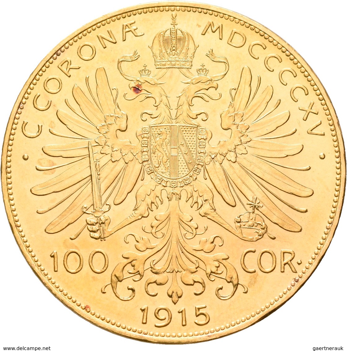 Österreich - Anlagegold: Franz Joseph I. 1848-1916: 100 Kronen 1915 (NP), KM# 2819, Friedberg 507R, - Austria