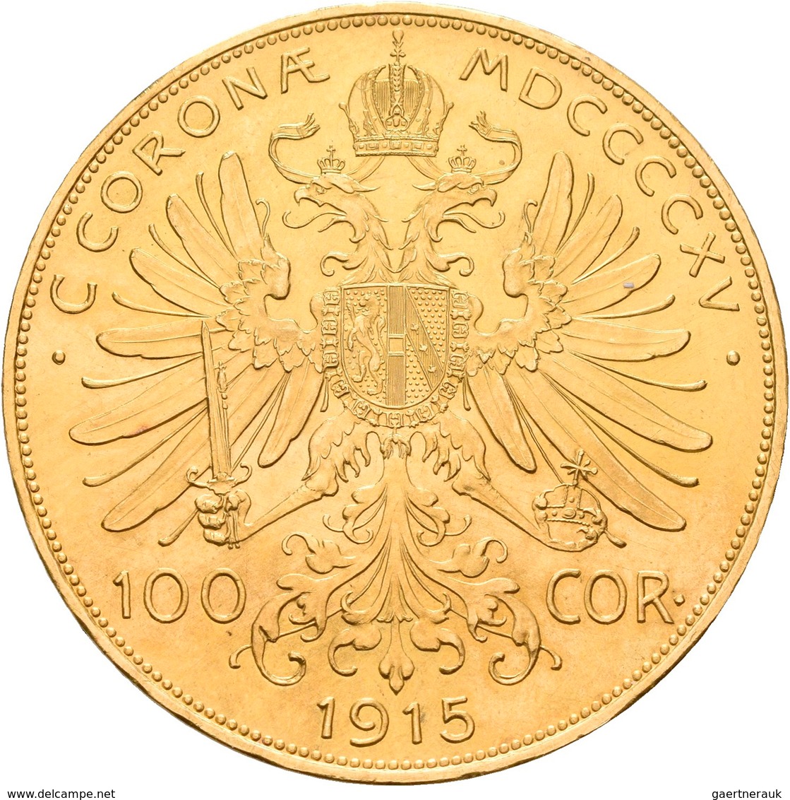 Österreich - Anlagegold: Franz Joseph I. 1848-1916: 100 Kronen 1915 (NP), KM# 2819, Friedberg 507R, - Austria