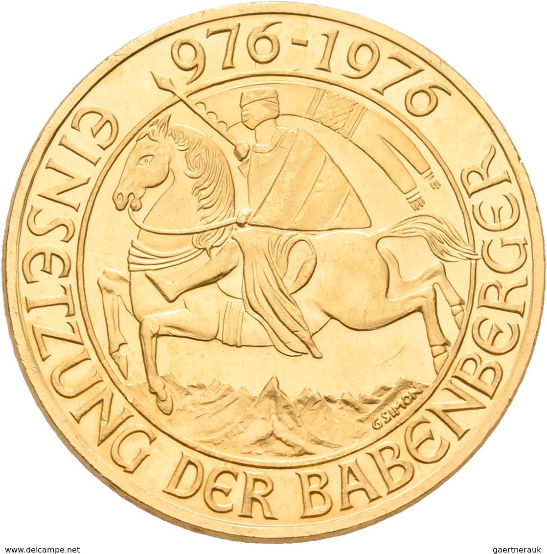 Österreich - Anlagegold: 2. Republik Ab 1945: 1000 Schilling 1976, Babenberger, KM# 2933, Friedberg - Austria