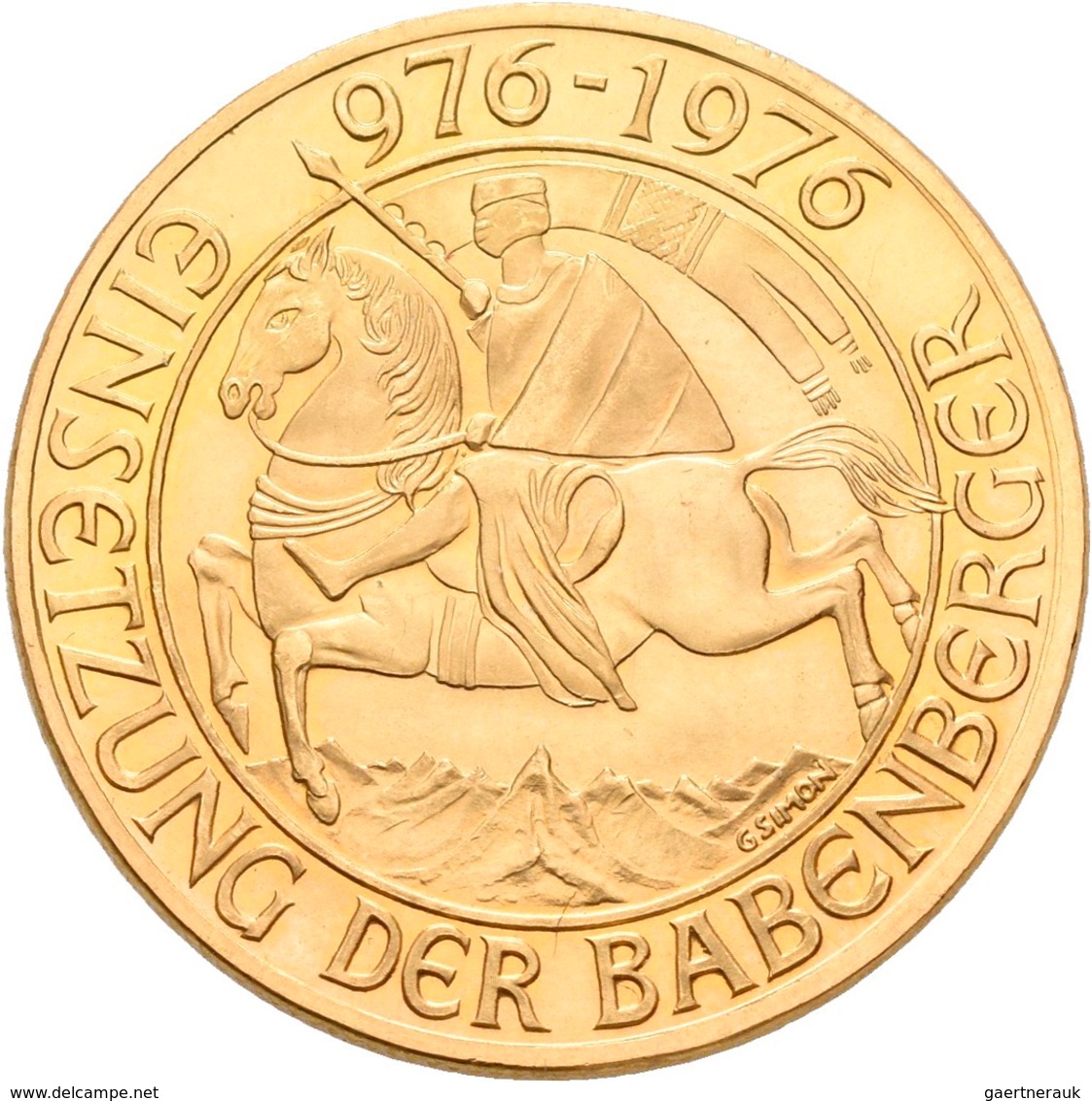 Österreich - Anlagegold: 2. Republik Ab 1945: 1000 Schilling 1976, Babenberger, KM# 2933, Friedberg - Austria