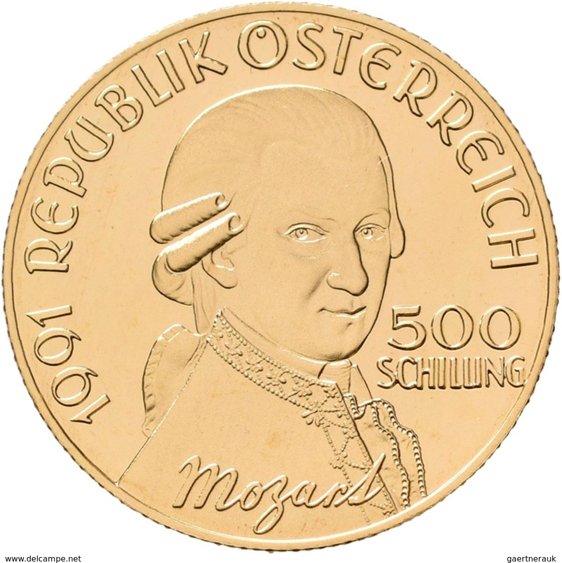 Österreich - Anlagegold: 2. Republik Ab 1945: Lot 2 Goldmünzen, Serie Wolfgang Amadeus Mozart 1991: - Austria