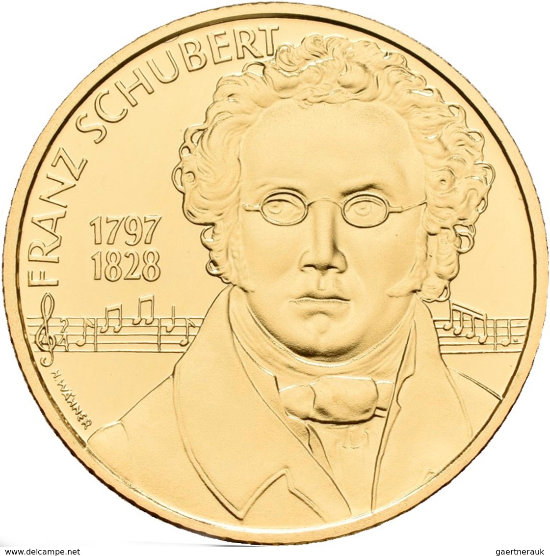 Österreich - Anlagegold: 2. Republik Ab 1945: Lot 2 Goldmünzen: 500 Schilling 1997, Franz Schubert, - Austria