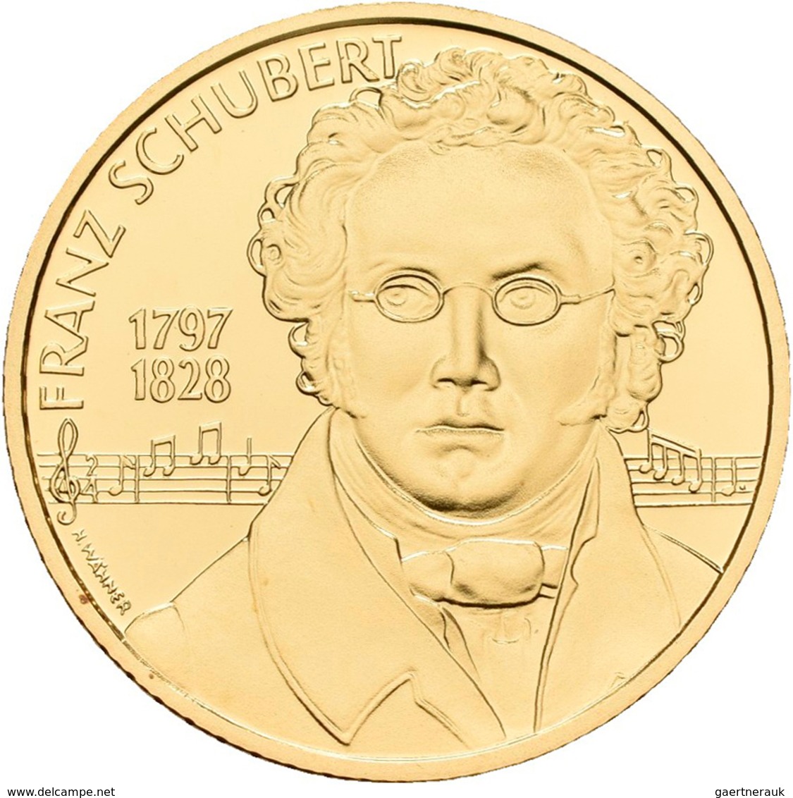 Österreich - Anlagegold: 2. Republik Ab 1945: Lot 2 Goldmünzen: 500 Schilling 1997, Franz Schubert, - Austria