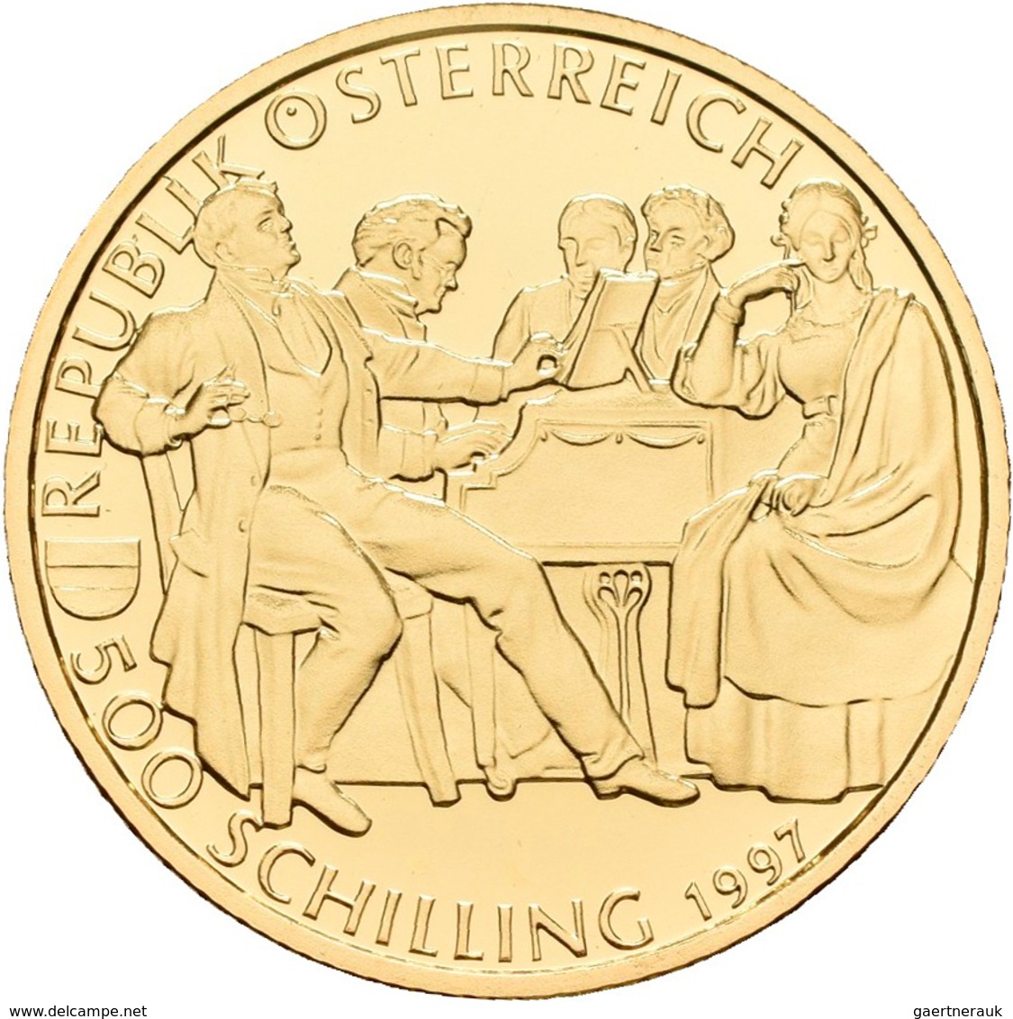 Österreich - Anlagegold: 2. Republik Ab 1945: Lot 2 Goldmünzen: 500 Schilling 1997, Franz Schubert, - Austria