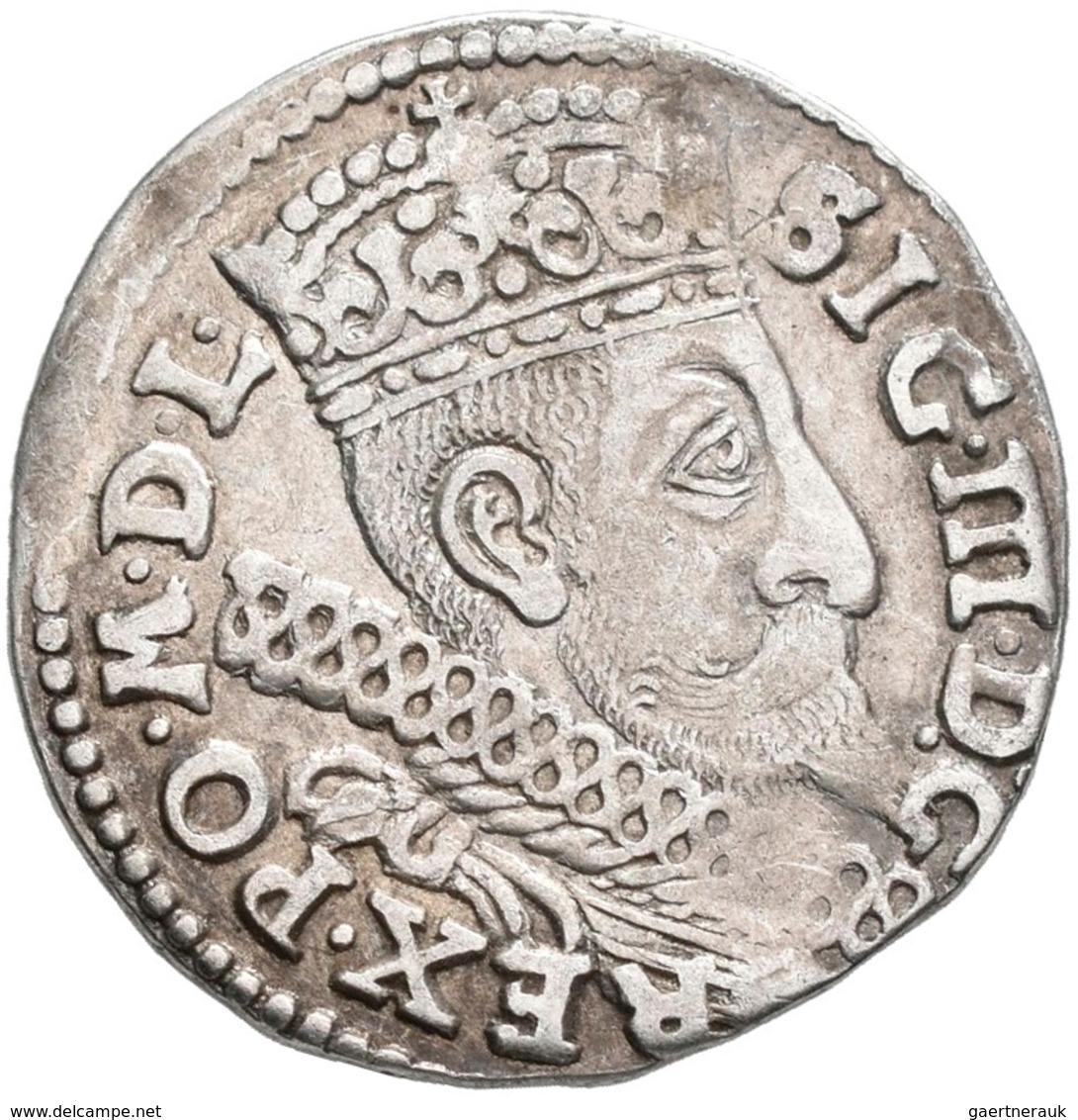 Polen: Sigismund III. (Zygmunt III. Waza) 1587-1632: Lot 2 Münzen: 3 Gröscher / Grosze (Trojak) 1598 - Polonia