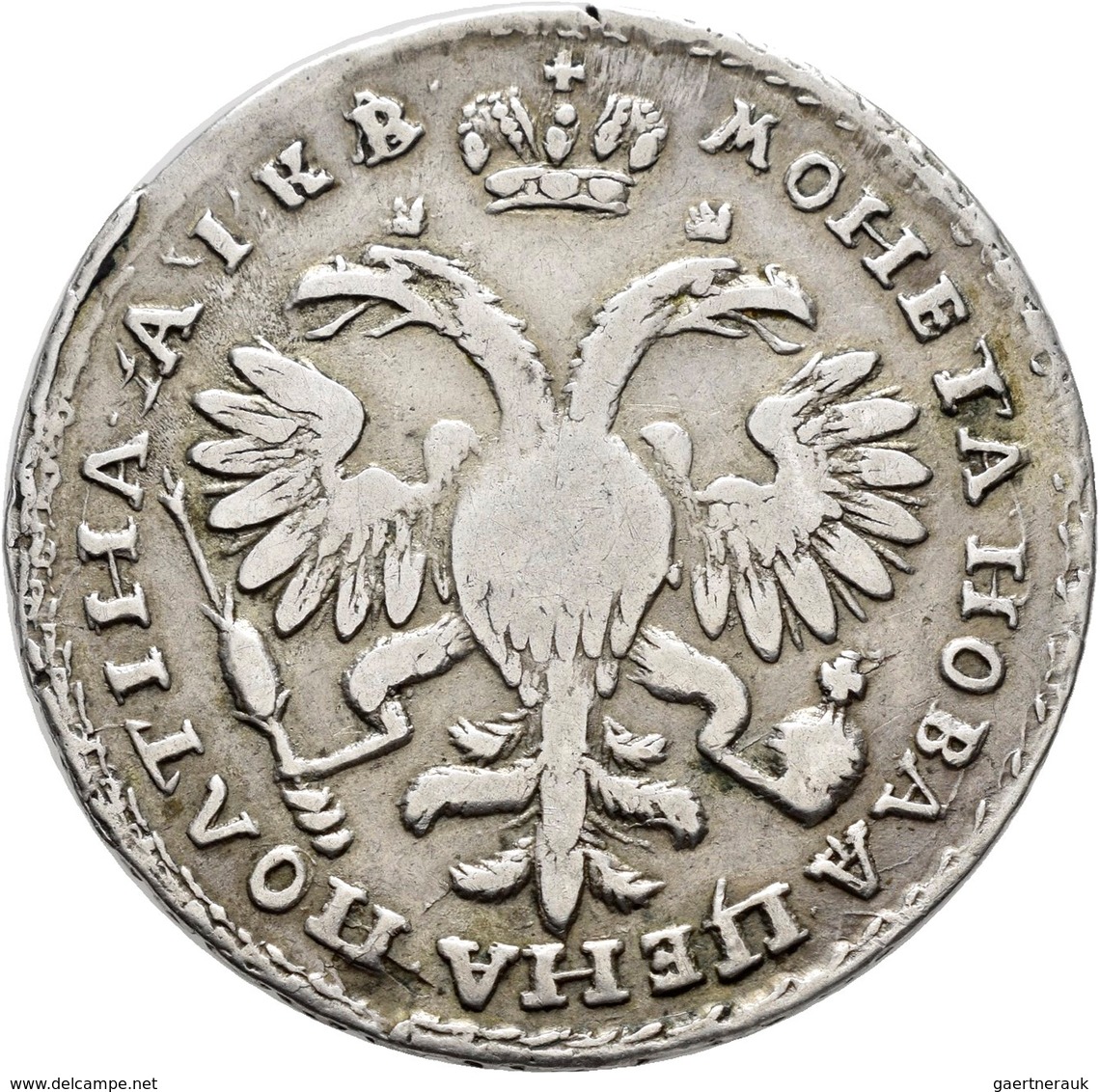 Russland: Peter I. Der Große 1682-1725: ½ Rubel (Poltina) 1722 (kyryllisch, Jahreszahl Im Stempel Au - Rusia