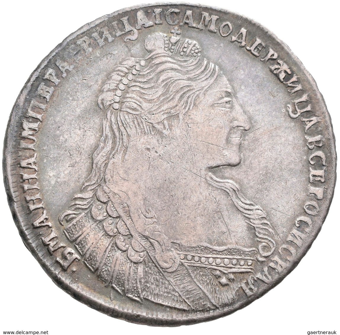 Russland: Anna 1736-1740: Rubel 1736, Davenport 1673, 25,37 G, Sehr Schön. - Rusia