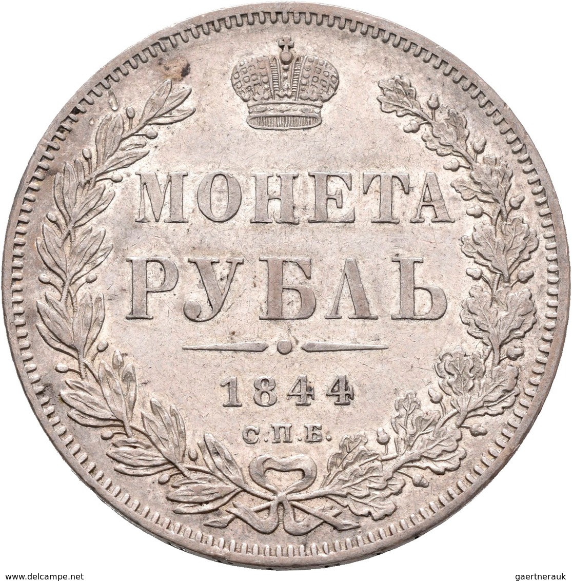 Russland: Nikolaus I. 1825-1855: Rubel 1844, SPB/KB-St. Petersburg, Bitkin 205, Davenport 283, 20,83 - Russland