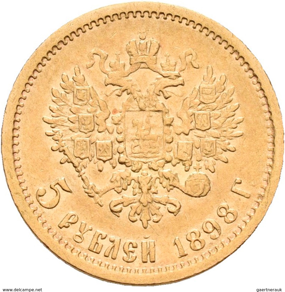 Russland - Anlagegold: Nikolaus II. 1894-1917: 5 Rubel 1898 (AG - Avraam Hutseus). KM Y# 62, Friedbe - Rusia