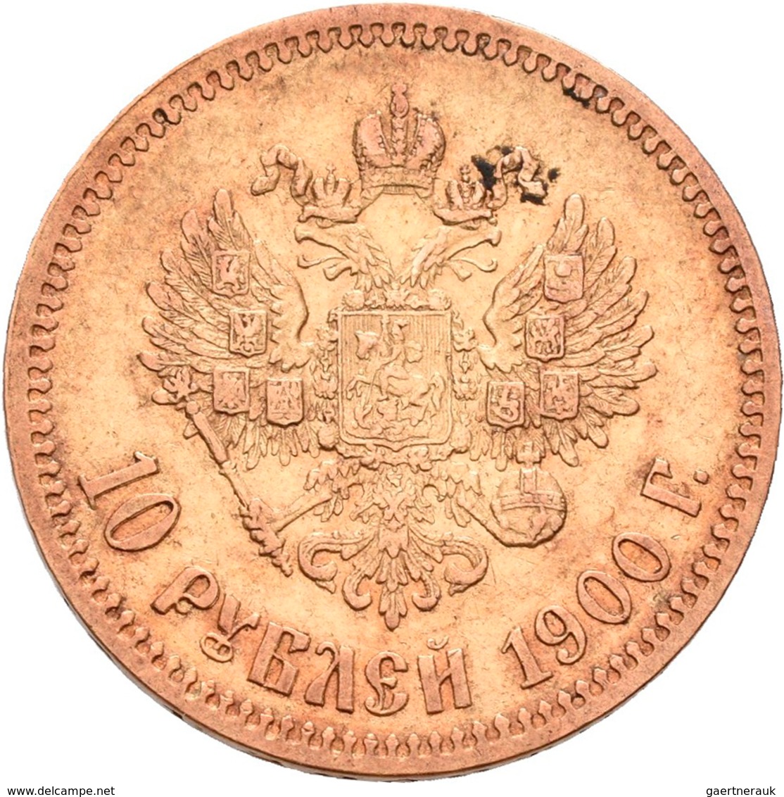 Russland - Anlagegold: Nikolaus II. 1894-1917: 10 Rubel 1900 (FZ - Felix Zaleman). KM Y# 64, Friedbe - Rusland