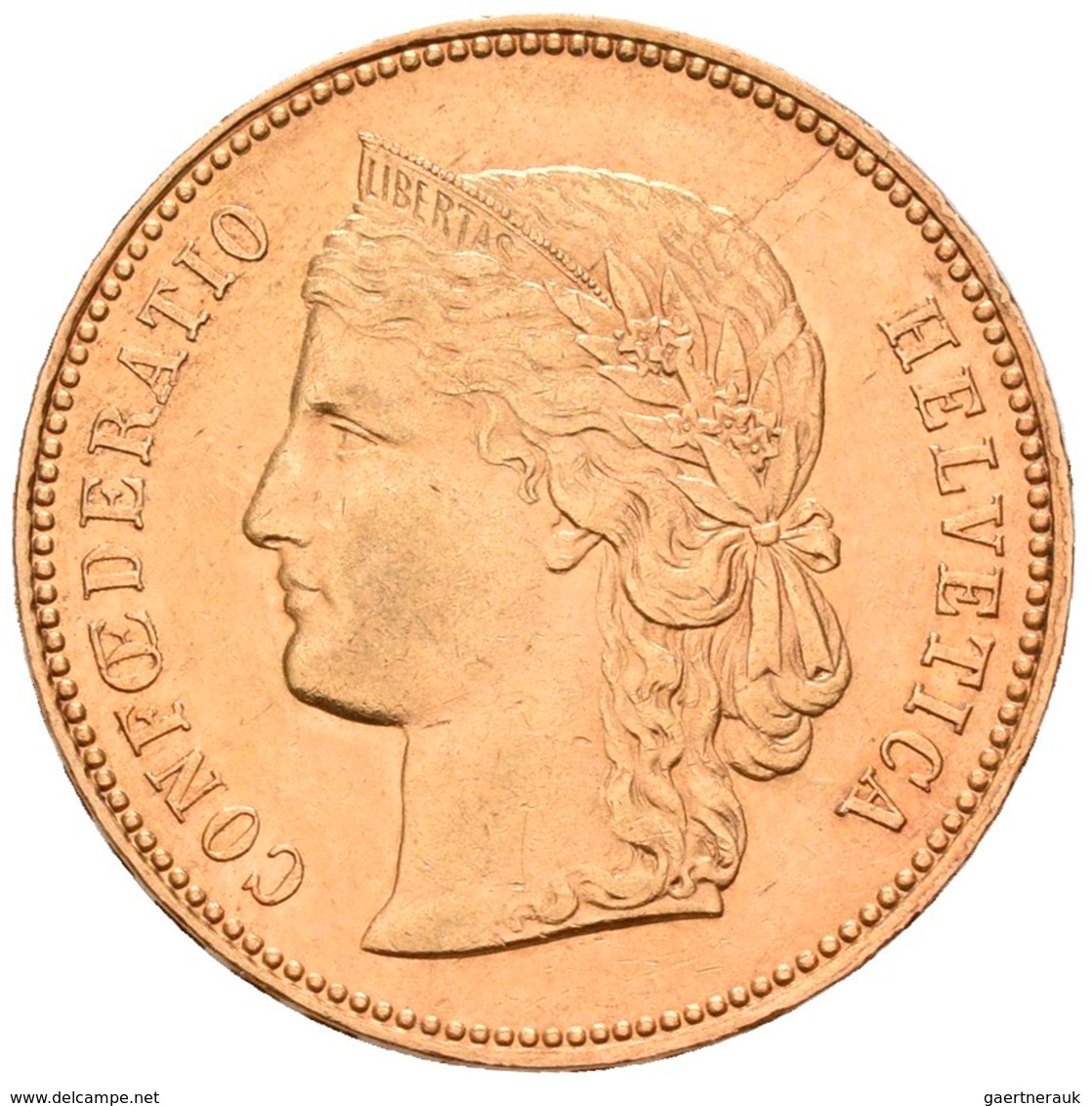 Schweiz - Anlagegold: 20 Franken 1896 B Helvetia. KM# 31.3, Friedberg 495. 6,45 G, 900/1000 Gold (rö - Altri & Non Classificati
