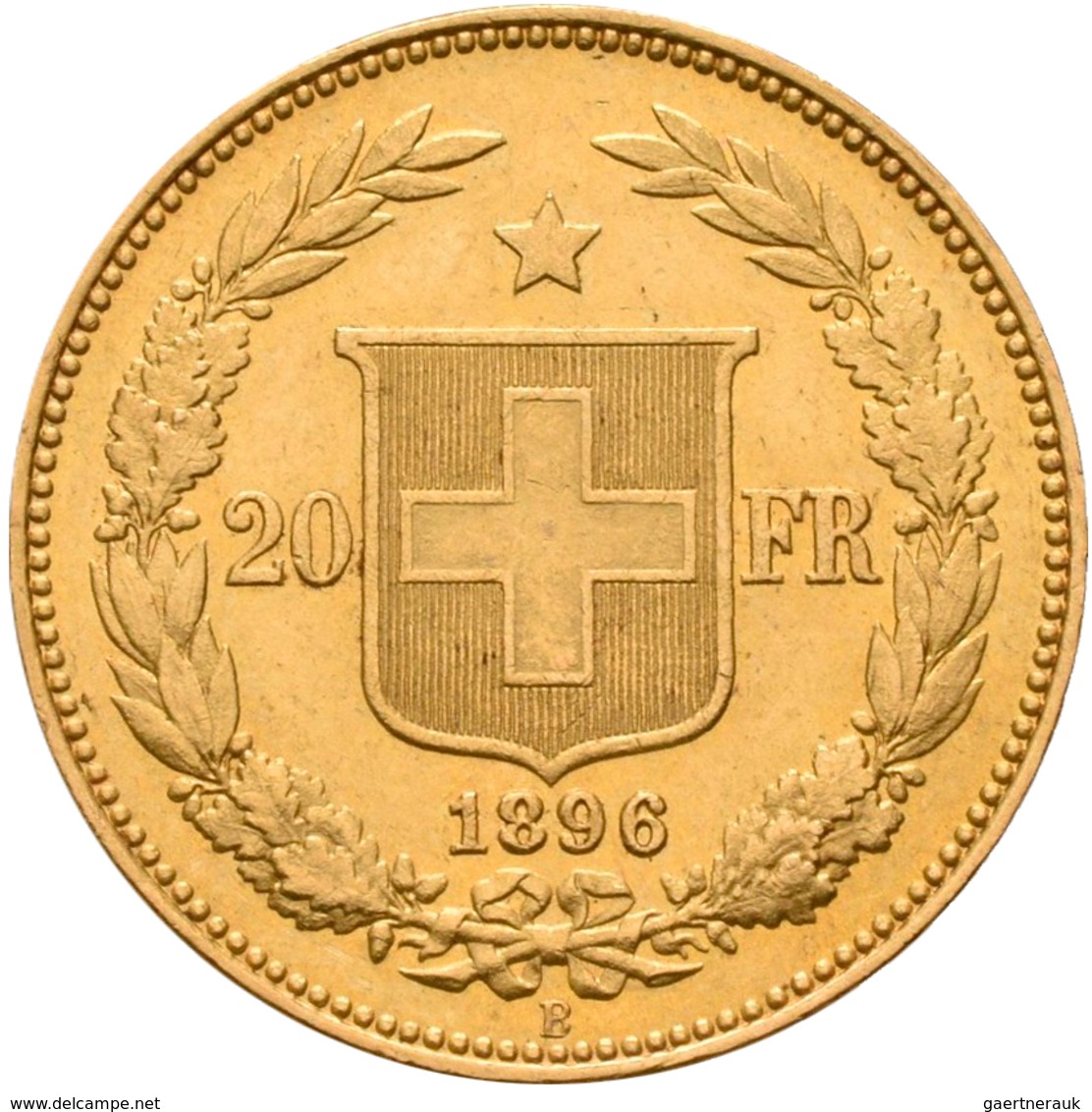 Schweiz - Anlagegold: 20 Franken 1896 B Helvetia. KM# 31.3, Friedberg 495. 6,45 G, 900/1000 Gold. Kr - Altri & Non Classificati