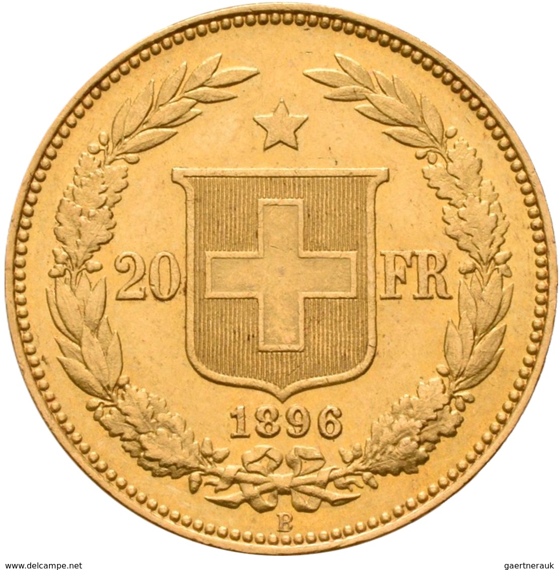 Schweiz - Anlagegold: 20 Franken 1896 B Helvetia. KM# 31.3, Friedberg 495. 6,45 G, 900/1000 Gold. Kr - Otros & Sin Clasificación