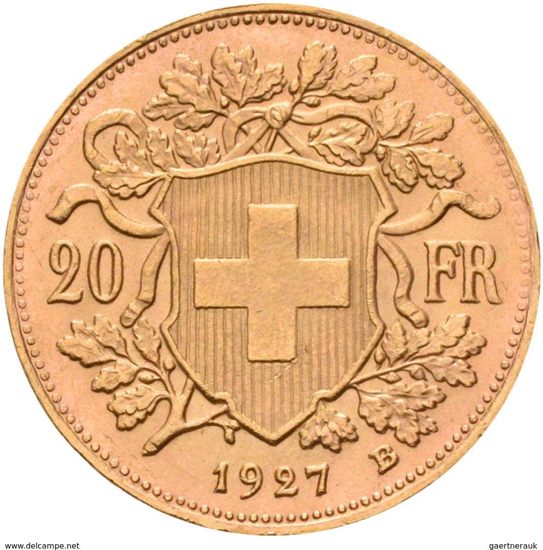 Schweiz - Anlagegold: 20 Franken 1927 B (Vreneli), KM# 35.1, Friedberg 499. 6,43 G, 900/1000 Gold. R - Otros & Sin Clasificación