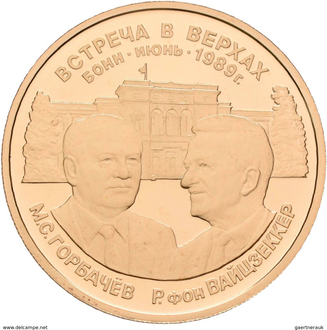 Sowjetunion: Set 2 Medaillen 1989 Auf Den Staatsbesuch Michael Gorbatschows In Deutschland / State V - Rusia