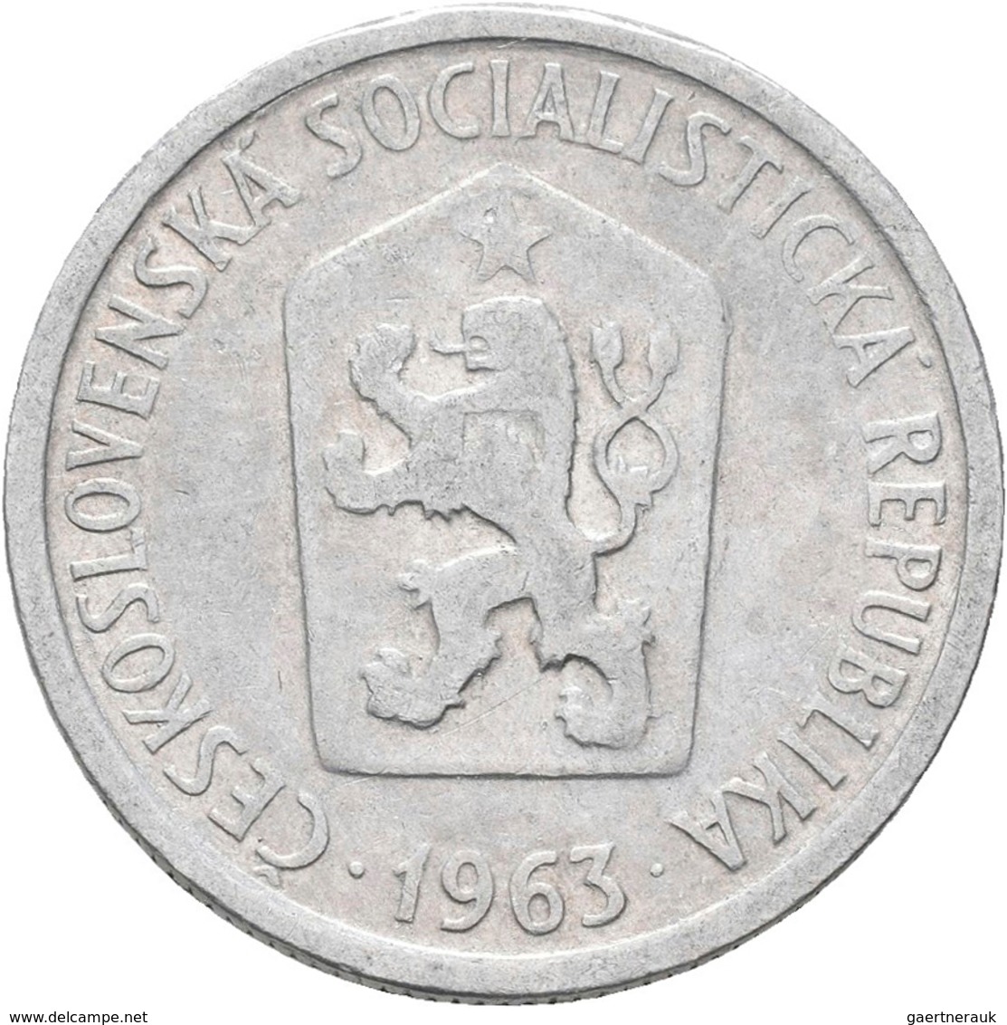 Tschechoslowakei: Lot 2 Münzen, Vatianten: 1) 10 Heller 1963 Mit Punkten, KM# 49.2, Novotny 62, Sehr - Czechoslovakia