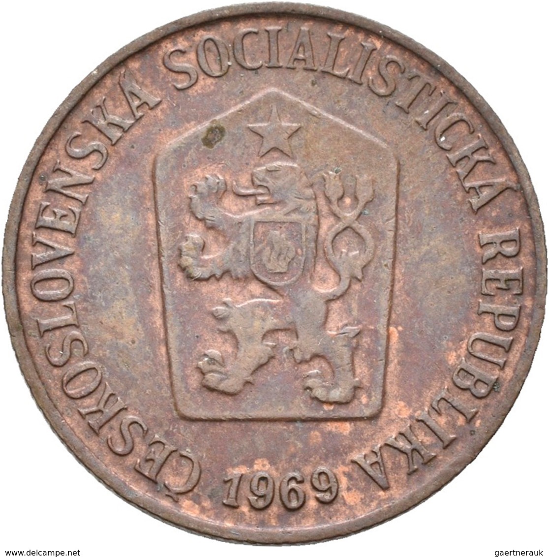 Tschechoslowakei: Lot 2 Münzen, Vatianten: 1) 10 Heller 1963 Mit Punkten, KM# 49.2, Novotny 62, Sehr - Checoslovaquia