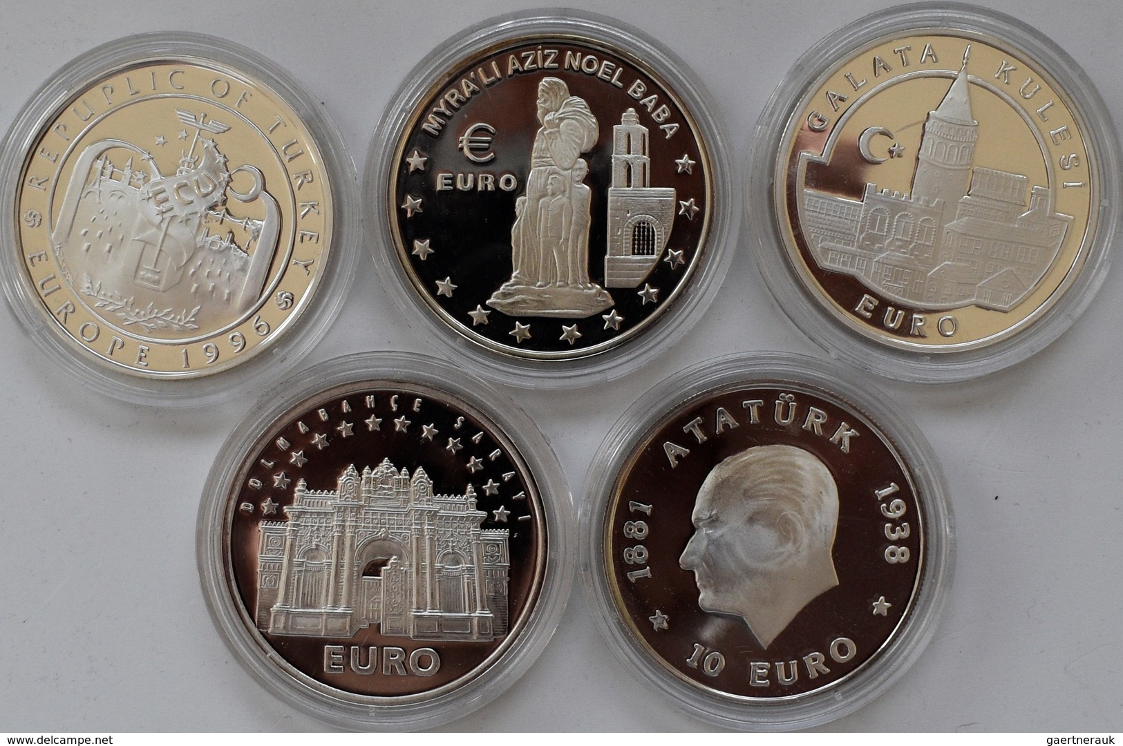 Türkei: Kleines Lot 5 Silber Münzen 1996-1998 Aus Der Inflationszeit. Angefangen Mit 750.000 Lira 19 - Turkey