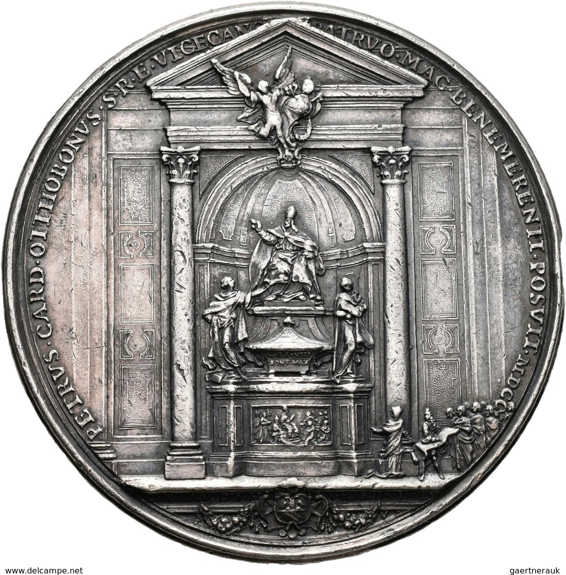 Vatikan: Alexander VIII. 1689-1691: Silbermedaille 1700 (posthum) Von St. Urbain. Auf Die Errichtung - Vaticano (Ciudad Del)