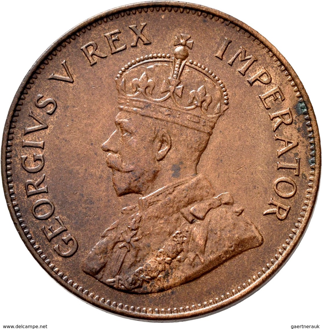 Zypern: George V. 1910-1936: 1 Piastre 1931, KM# 18, Kleine Auflage, Nur 45.000 Stück, Tolle Patina, - Chypre