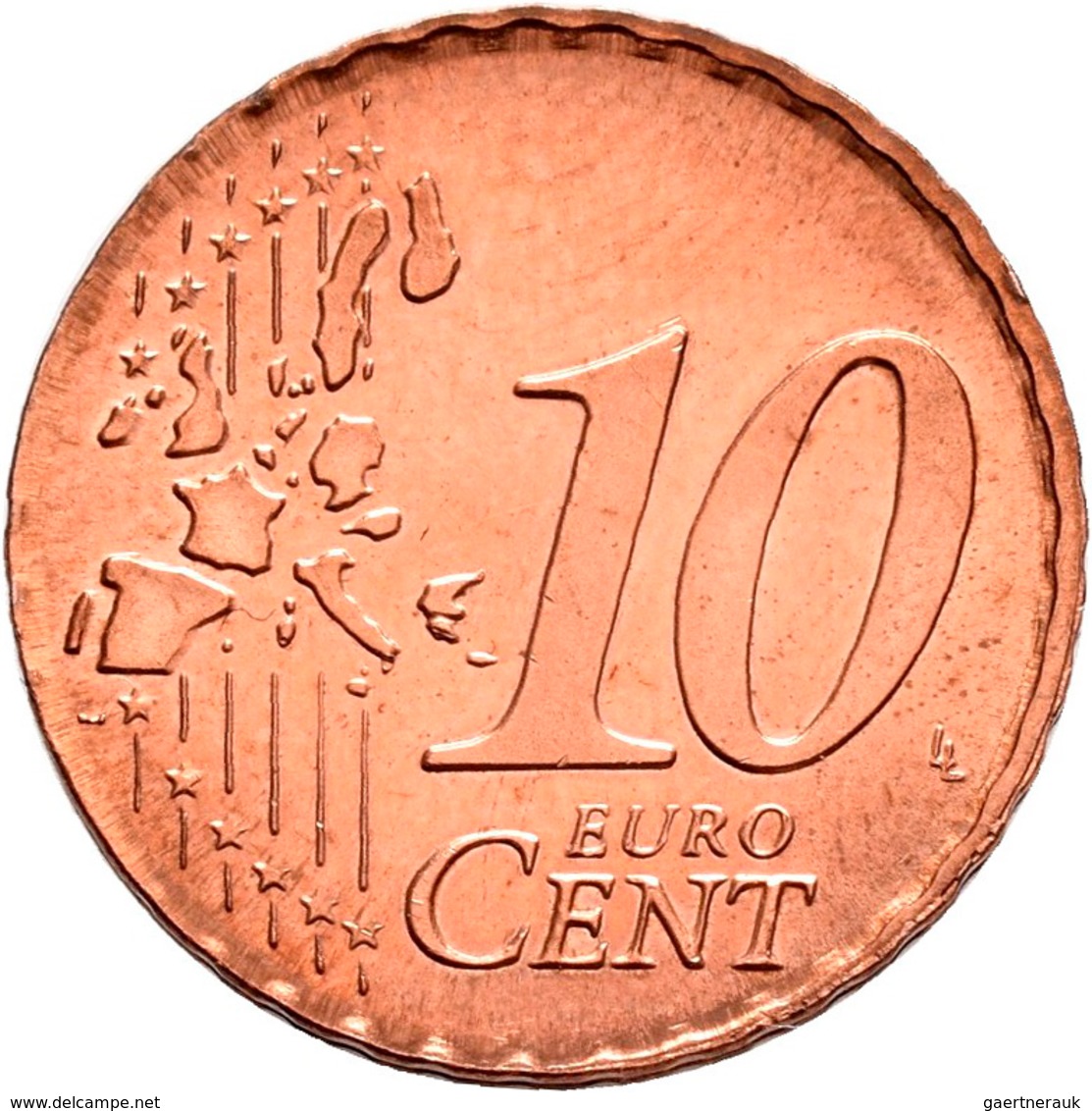 Deutschland: 10 Cents 2002 D; Fehlprägung/Materialverwechslung, Auf Kupfer-/Stahlronde Des 2 Centsst - Alemania