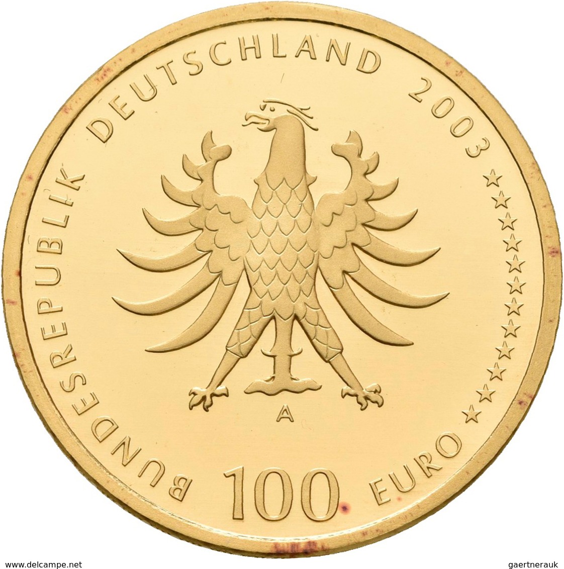 Deutschland - Anlagegold: 2 X 100 Euro 2003 Quedlinburg (A - Berlin), In Originalkapsel Und Etui, Mi - Alemania