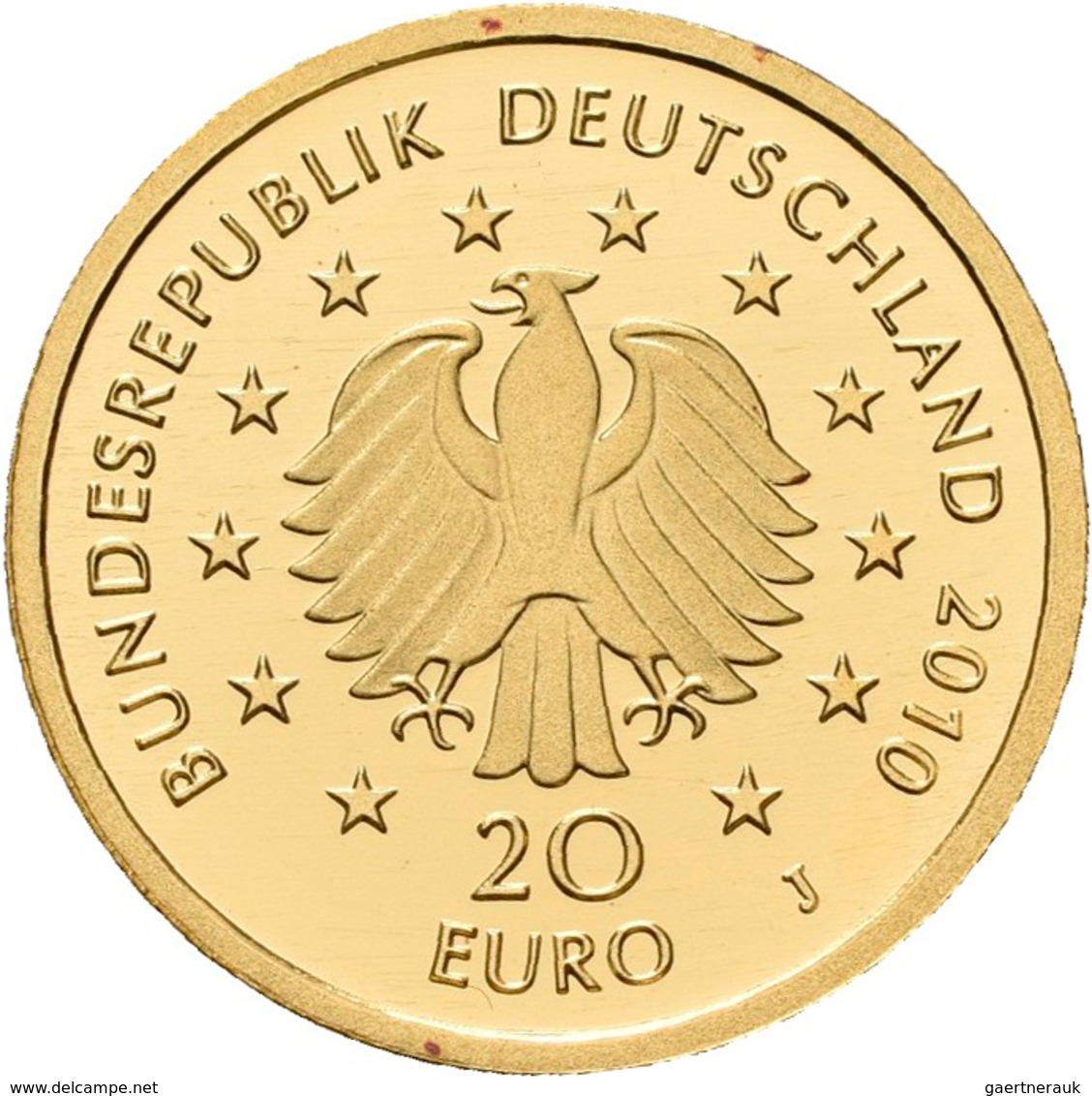 Deutschland - Anlagegold: 20 Euro 2010 Eiche (J - Hamburg). Serie Deutscher Wald. Jaeger 552. 3,89 G - Deutschland